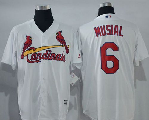 Cardinals #6 Stan Musial White New Cool Base Stitched MLB Jersey